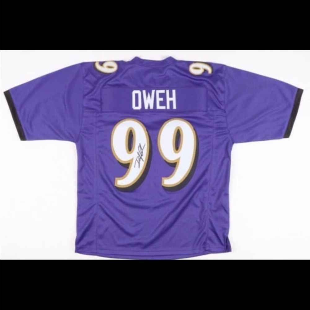 Oweh Signed Baltimore Ravens Jersey 2021 1st Round Pick LB